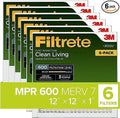 12x12x1 AC Furnace Air Filter, MPR 600, 6-Pack Q656747