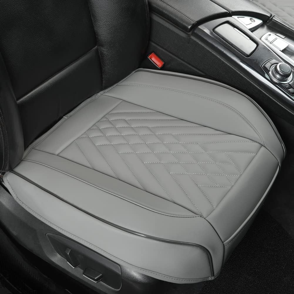 Grey PU Leather Front Car Seat Cover Protector (1 Pack) K427999