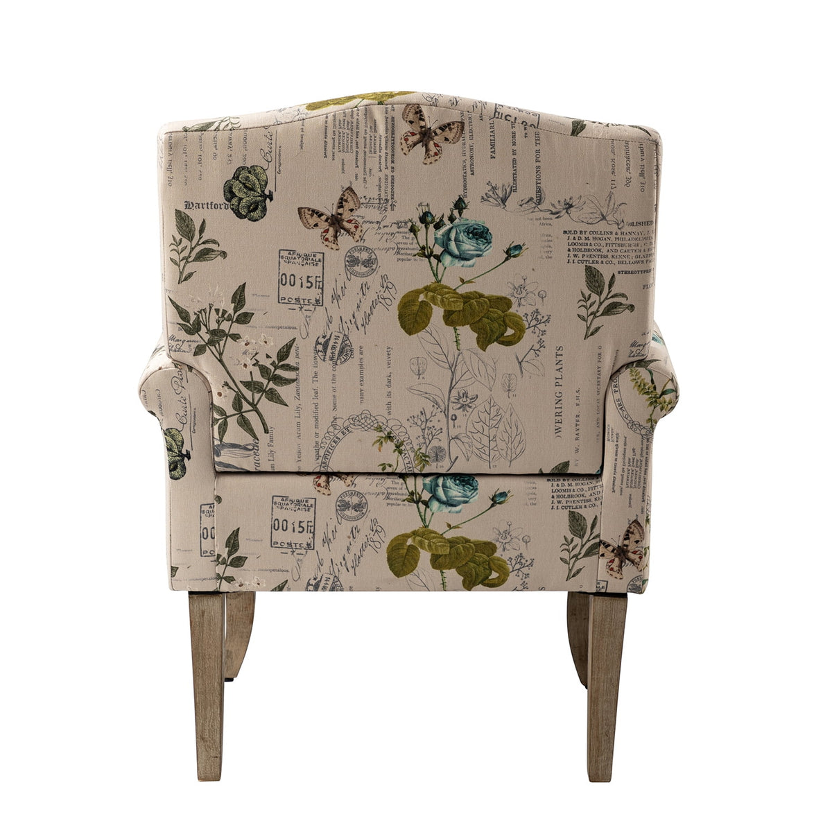Upholstered Armchair Set of 2 with Pattern & Wooden Legs K7572