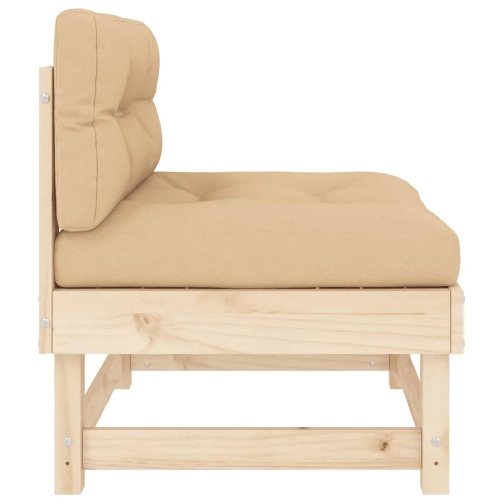 Solid Wood Pine Sofa with Cushions D991