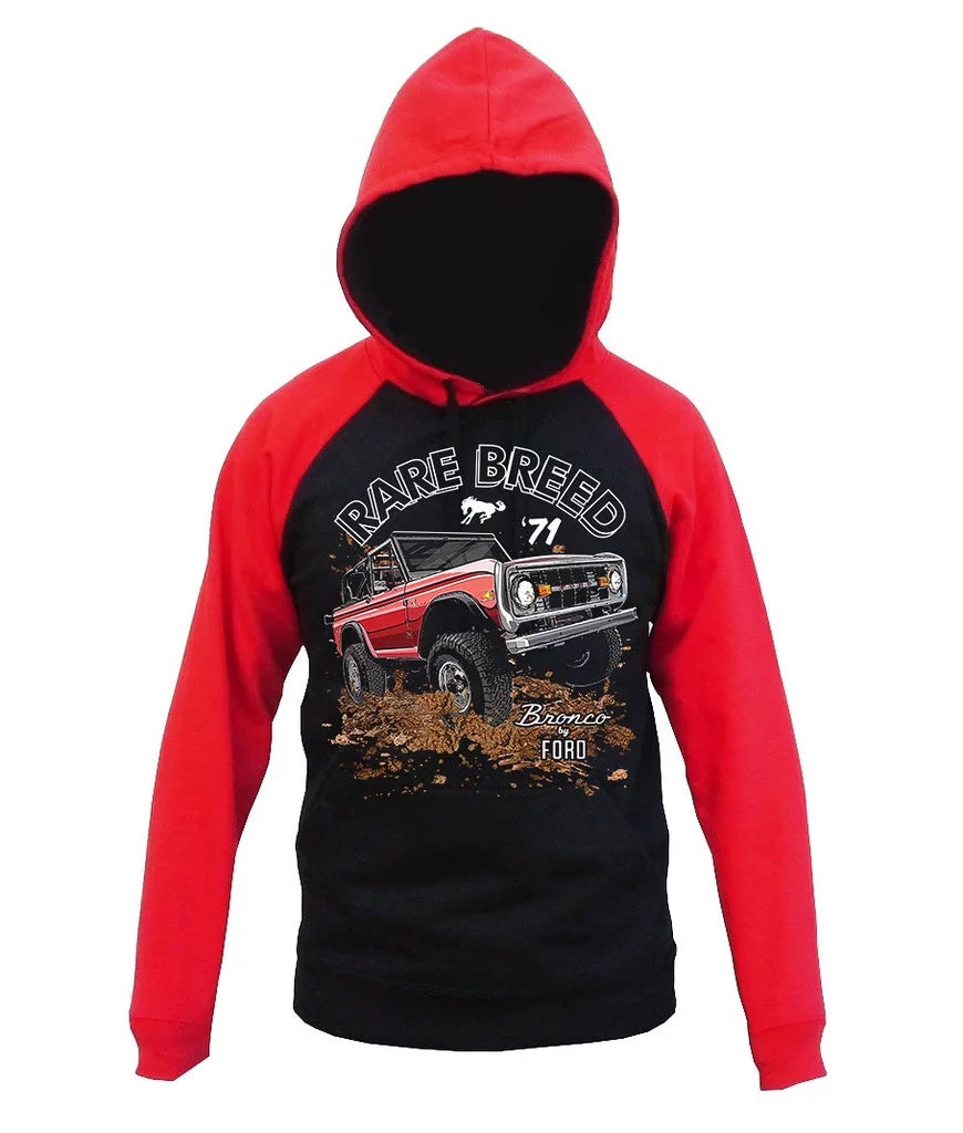 Men's Black Red Raglan Hoodie Sweater C1365