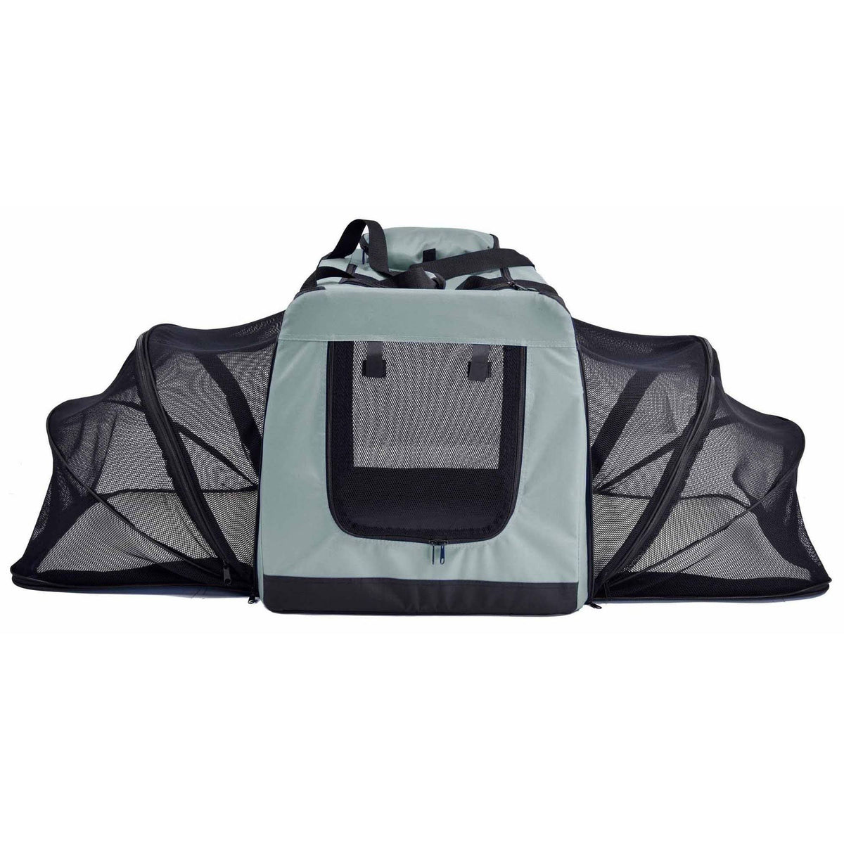 Grey Metal Framed Soft-Folding Dog Crate L8038