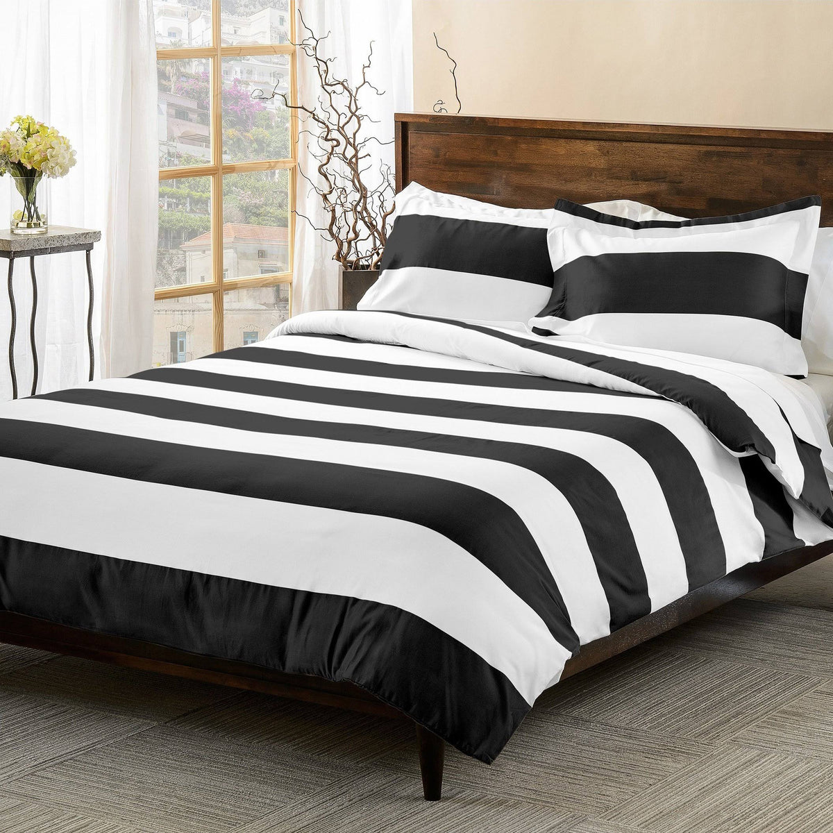 Cotton Rich Duvet Cover Set, Full/Queen D28339