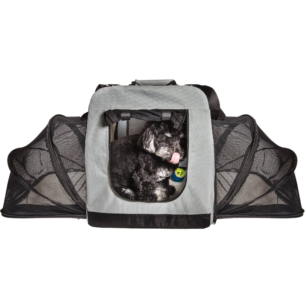 Grey Metal Framed Soft-Folding Dog Crate L8038