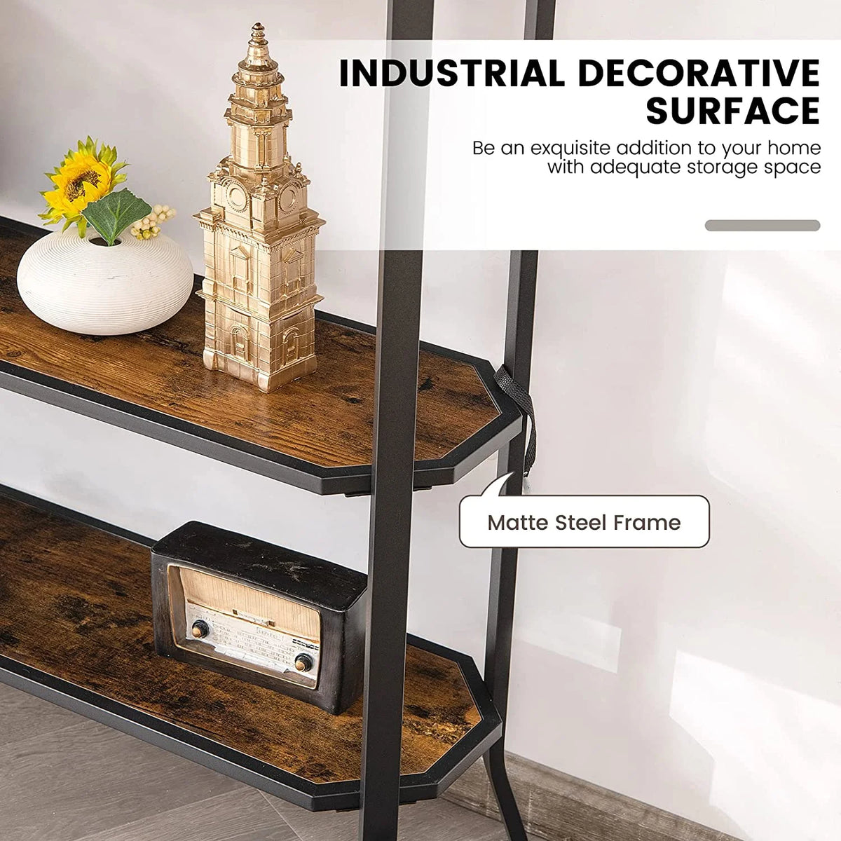 Industrial 3-Tier Narrow Console Table with Open Shelves I7657