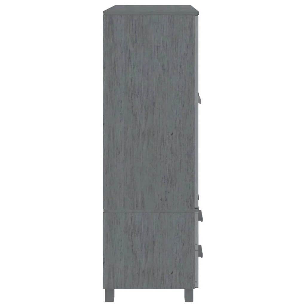Dark Gray Solid Wood Pine Wardrobe A140174