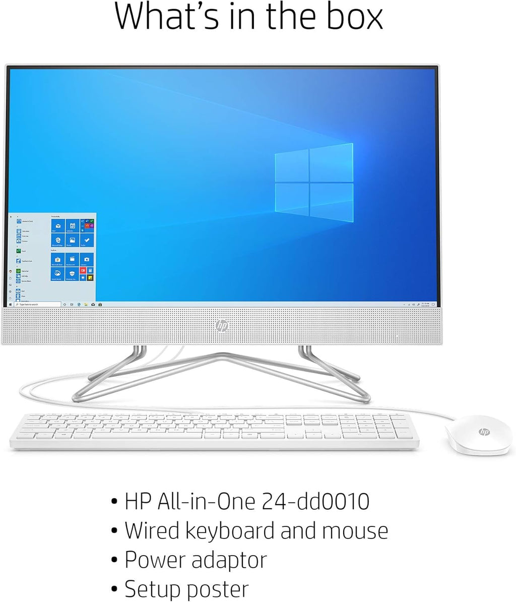 24-inch All-in-One Desktop Computer, AMD Athlon Silver 3050U, 8 GB RAM, 256 GB SSD, Windows 10 Home, White X349769