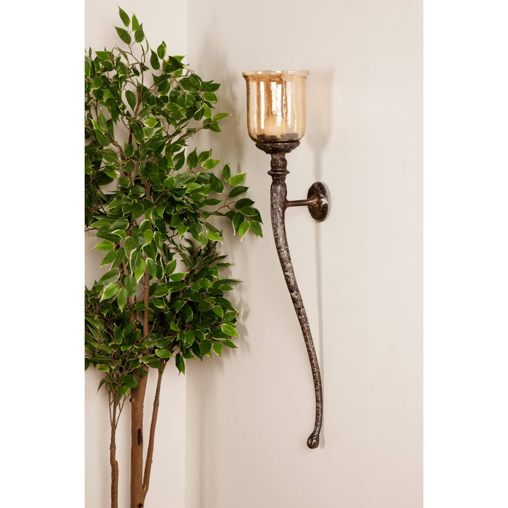 Brown Aluminum Candle Holder O50012