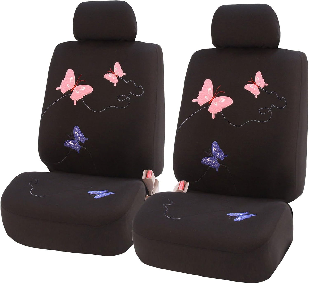 Black Butterfly Embroidery Automotive Seat Covers M9314