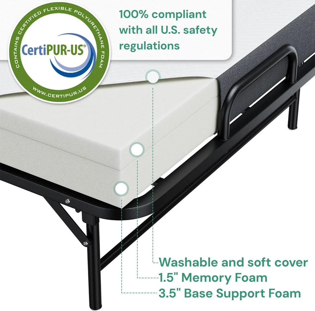 Folding Bed with 5" Memory Foam Mattress E768006