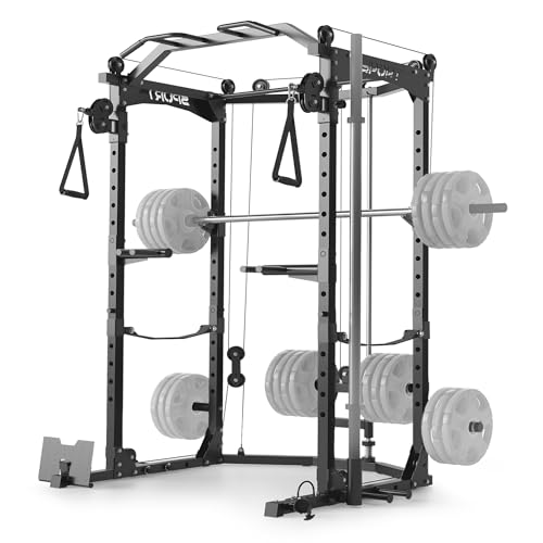 Multi-Functional Power Cage with Cable System 1600LBS Capacity Black B83178