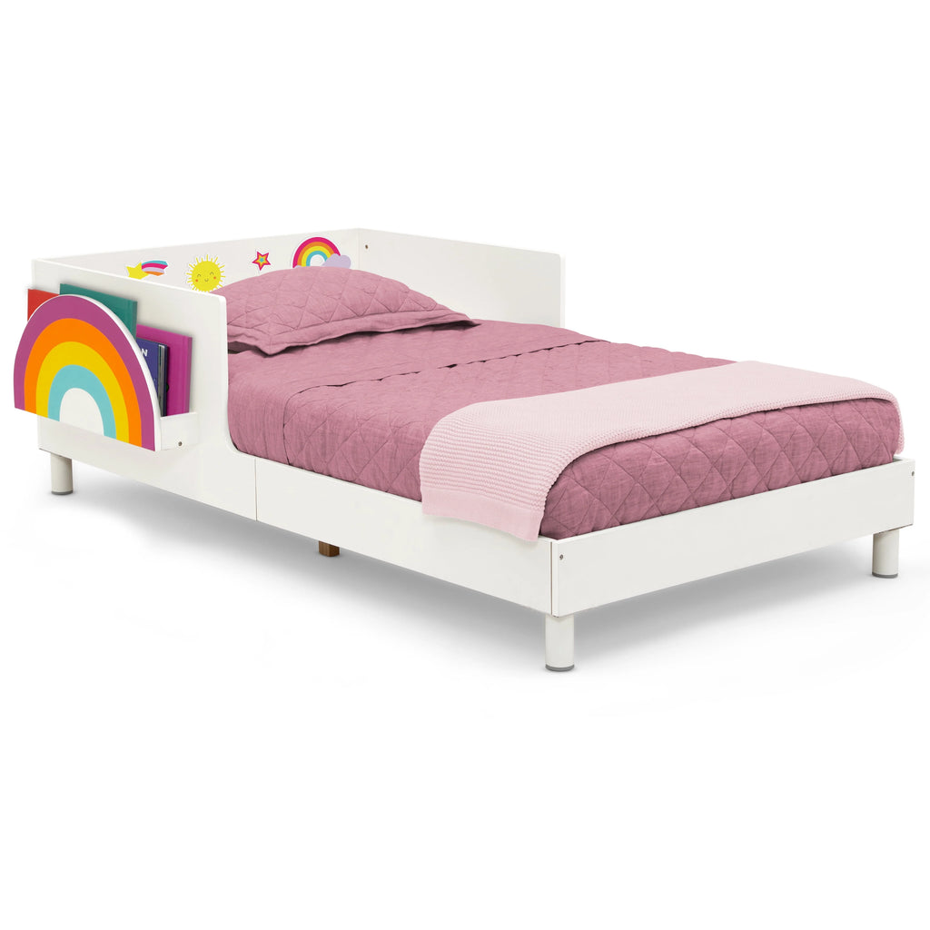 White Toddler Bed with Interchangeable Shelf H903310