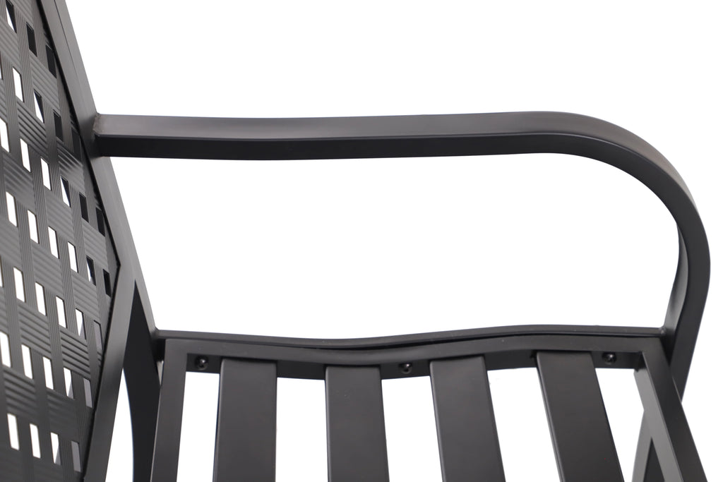 Black Steel Garden Bench E738