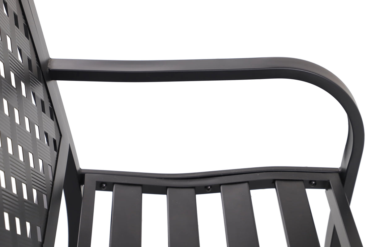 Black Steel Garden Bench E738