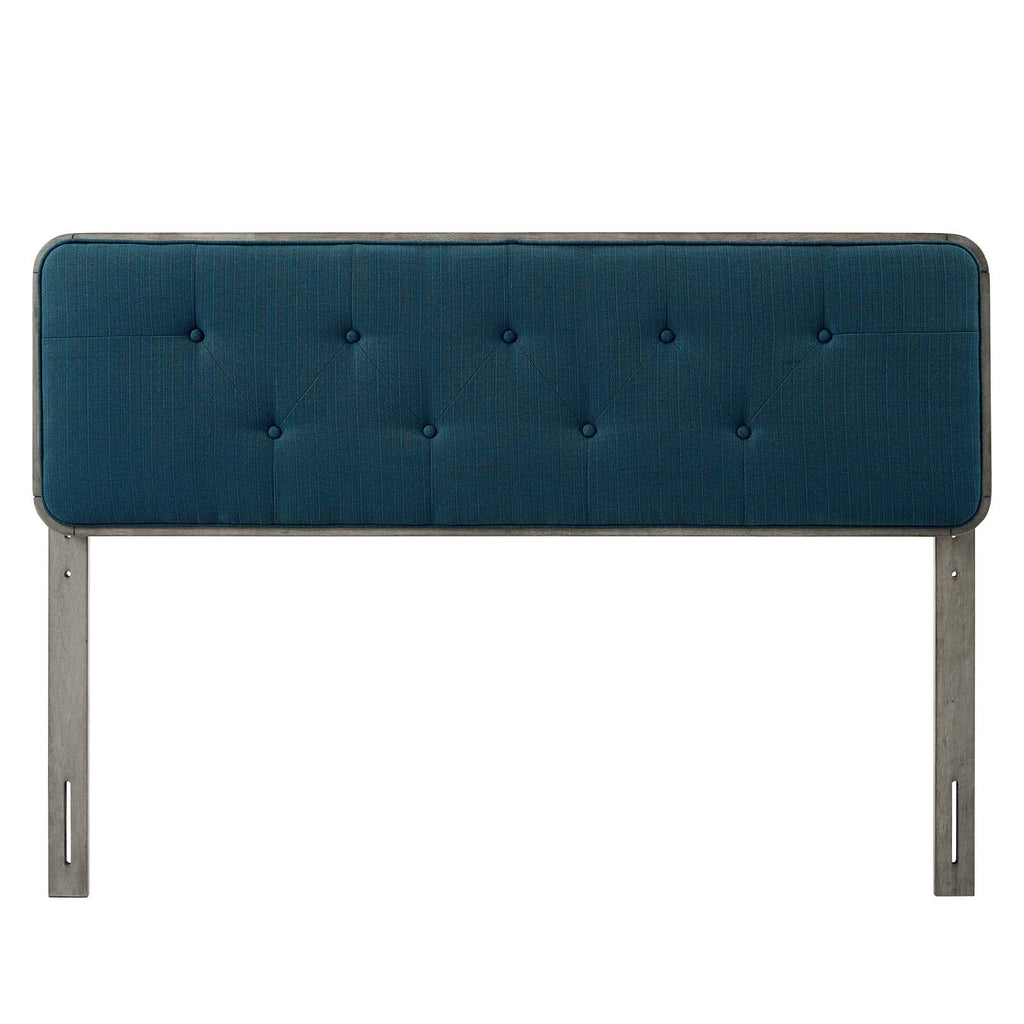 Grey Tufted Fabric Wood Headboard Y24728