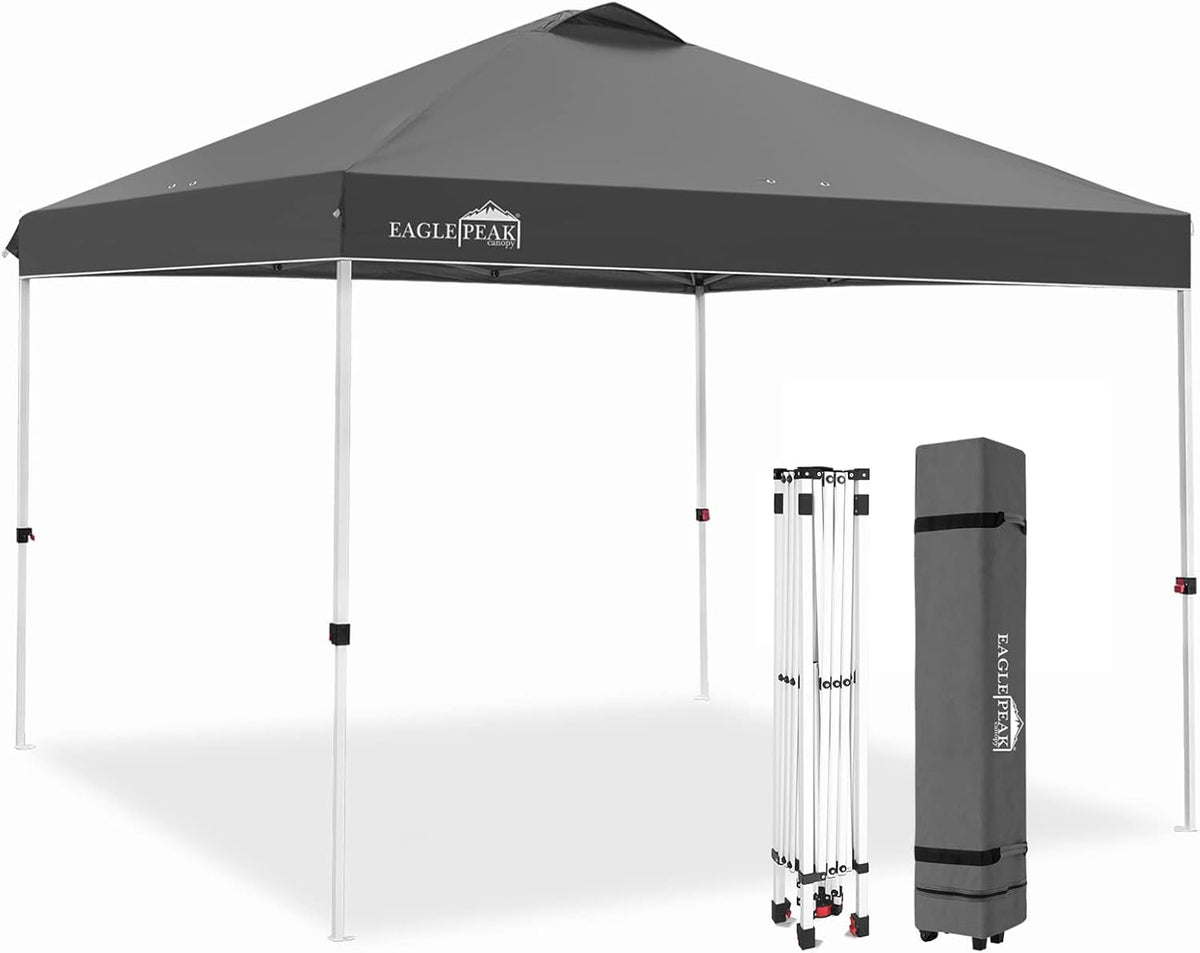 10' x 10' Light Blue Pop Up Canopy Tent with Wheeled Carrying Bag P685899