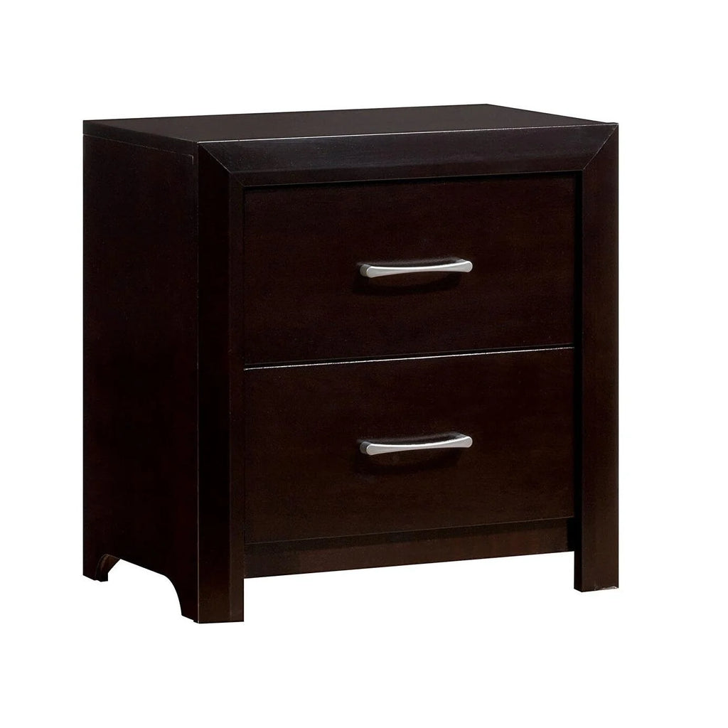 Contemporary Espresso Wood 5pcs Bedroom Set E3522