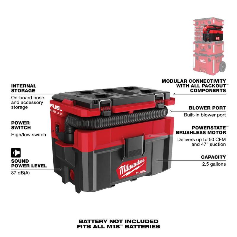 Cordless 2.5 Gal. Wet/Dry Vacuum with Brush and Crevice Kit V55043
