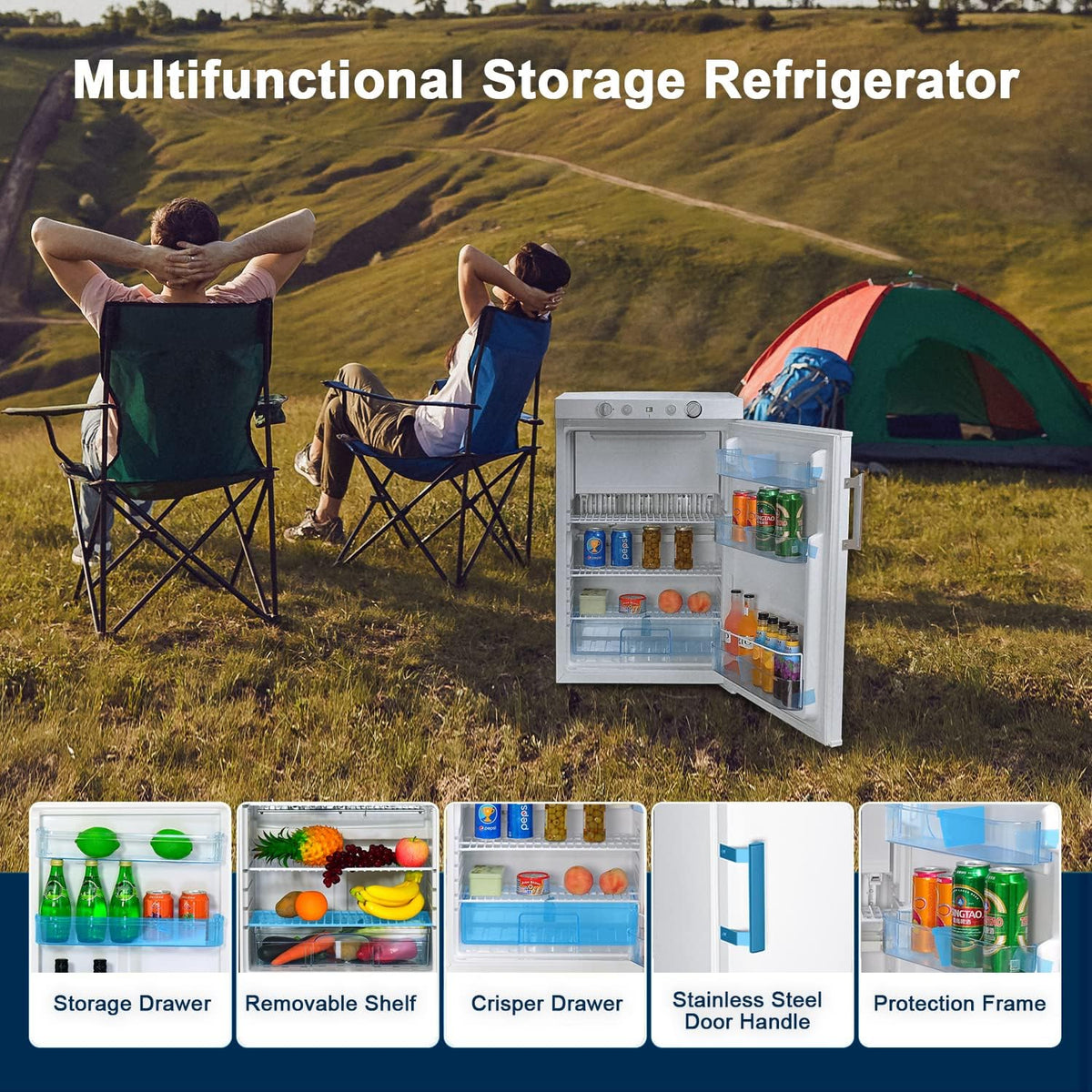 3 Way Propane Refrigerator with Freezer for RV Camper K723587