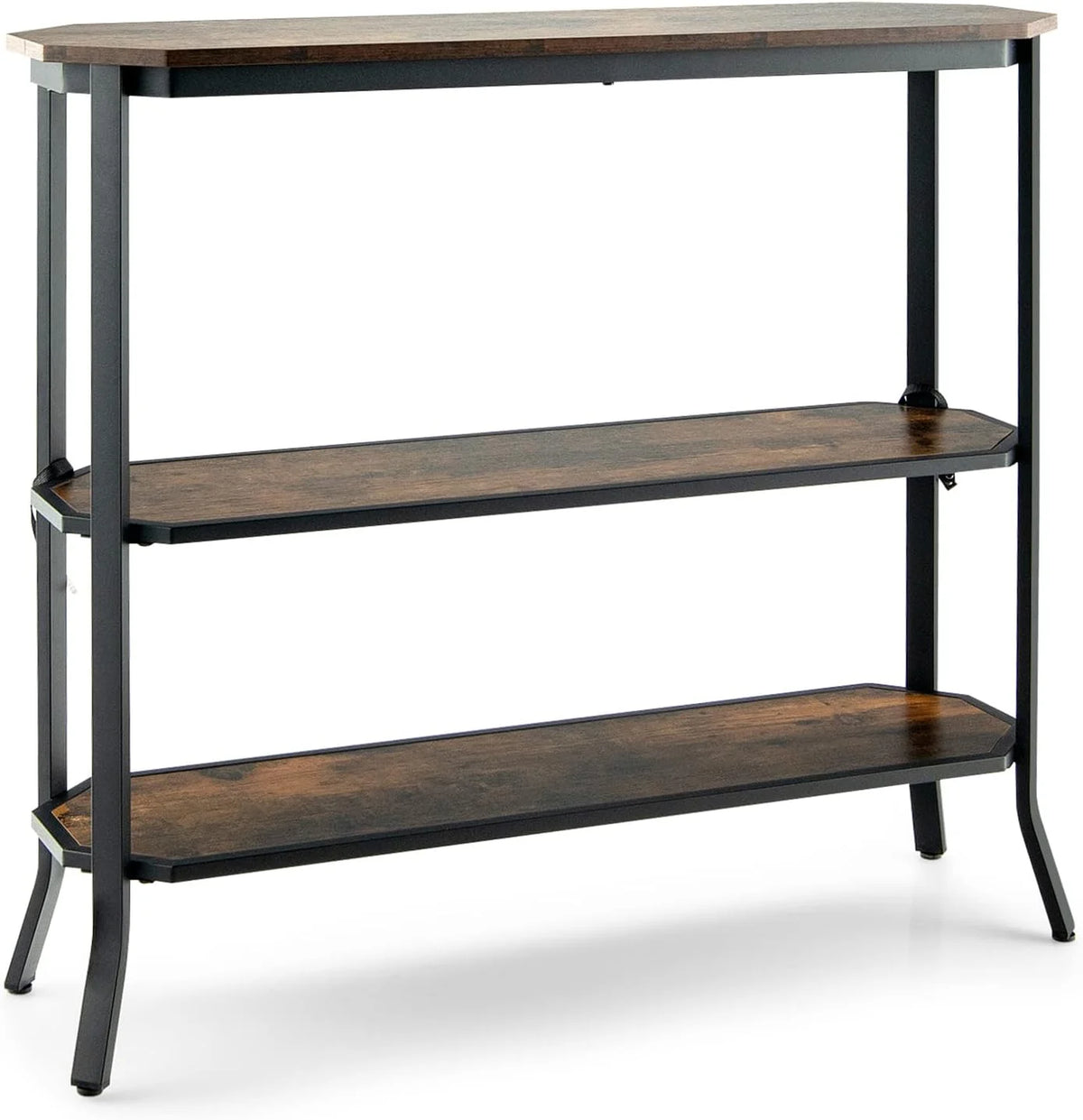 Industrial 3-Tier Narrow Console Table with Open Shelves I7657