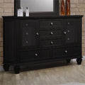 11 Drawer Dresser in Black and Silver W809