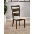 Light Walnut and Beige Side Chair Set of 2 T984