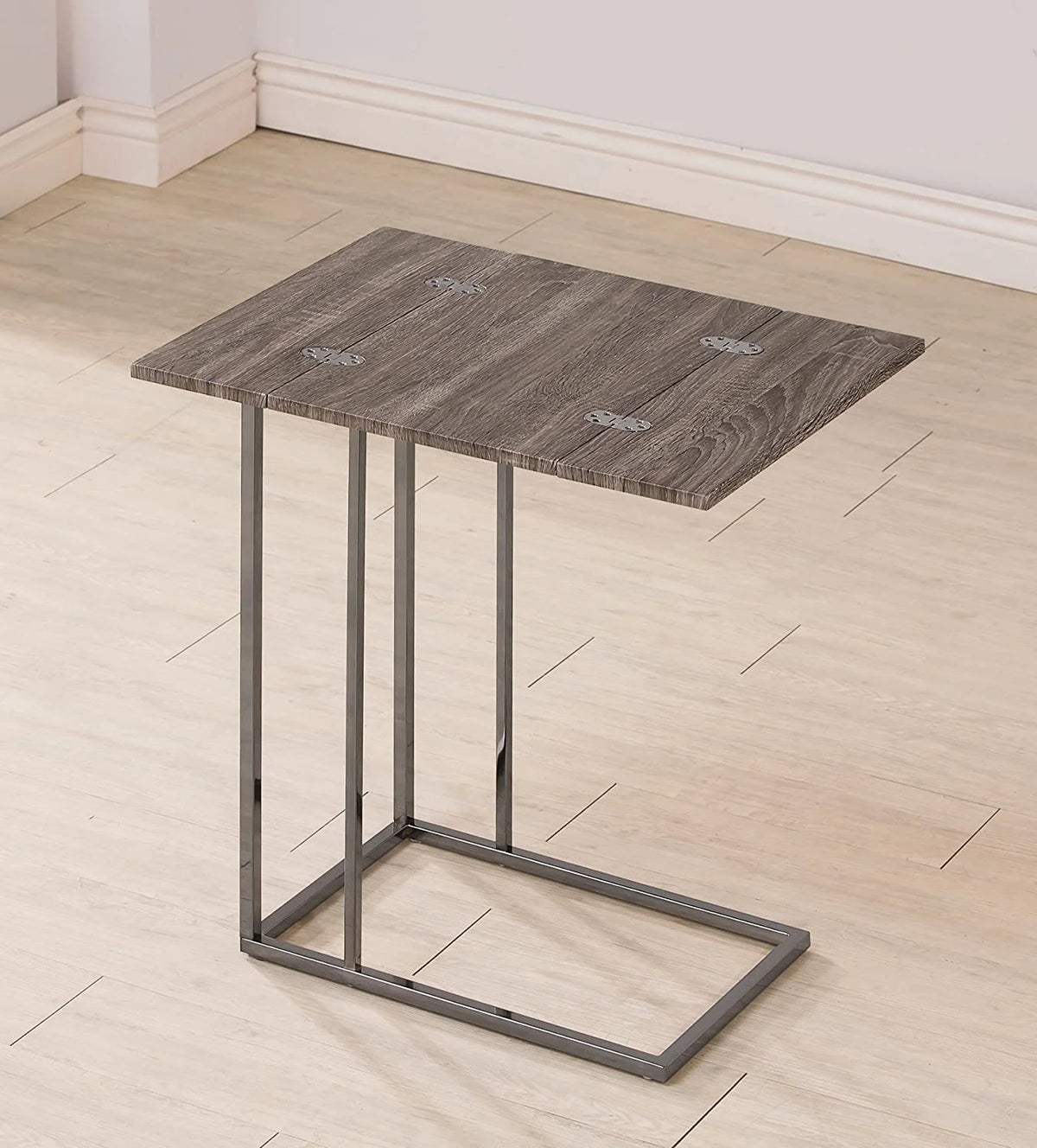 Weathered Grey Expandable Side End Table F580