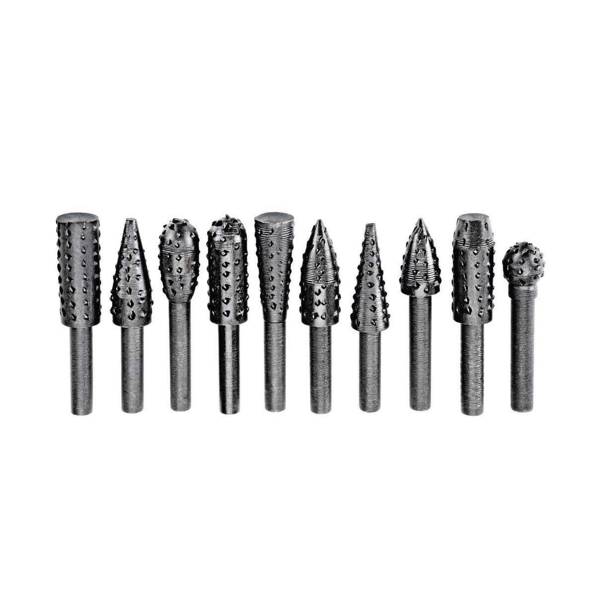 High Carbon Steel Rotary Rasp Set, 10-Piece P9408