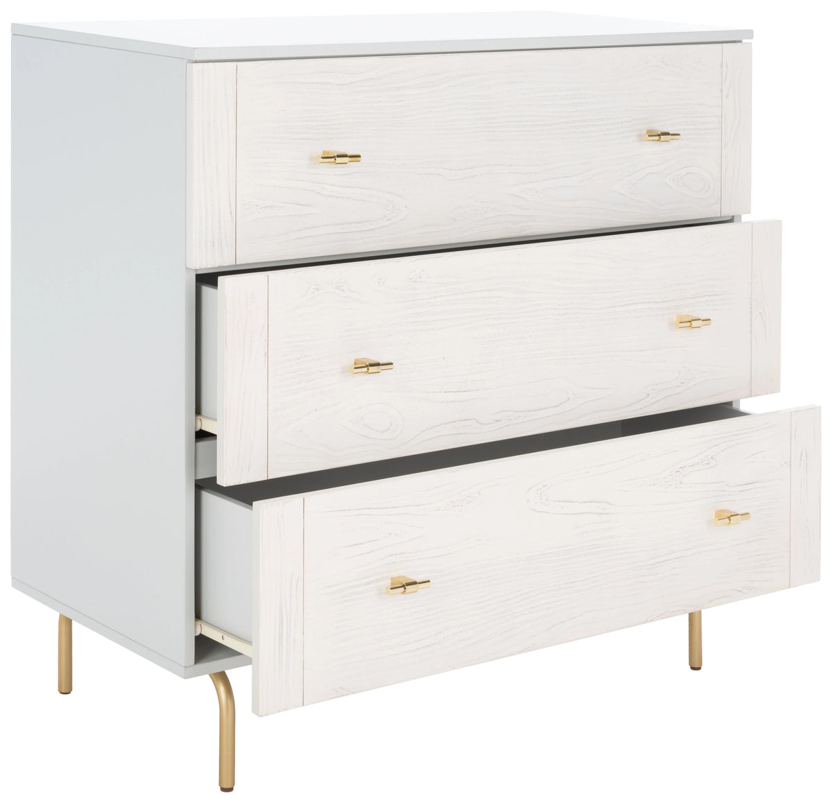 Black 3 Drawer Chest S322