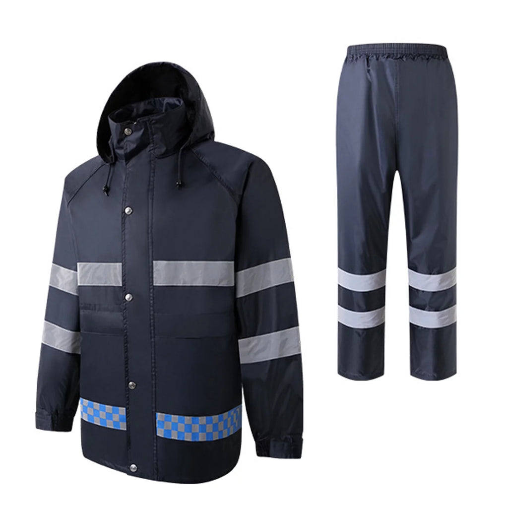 High Visibility Reflective Waterproof Hooded Raincoat XXL N747