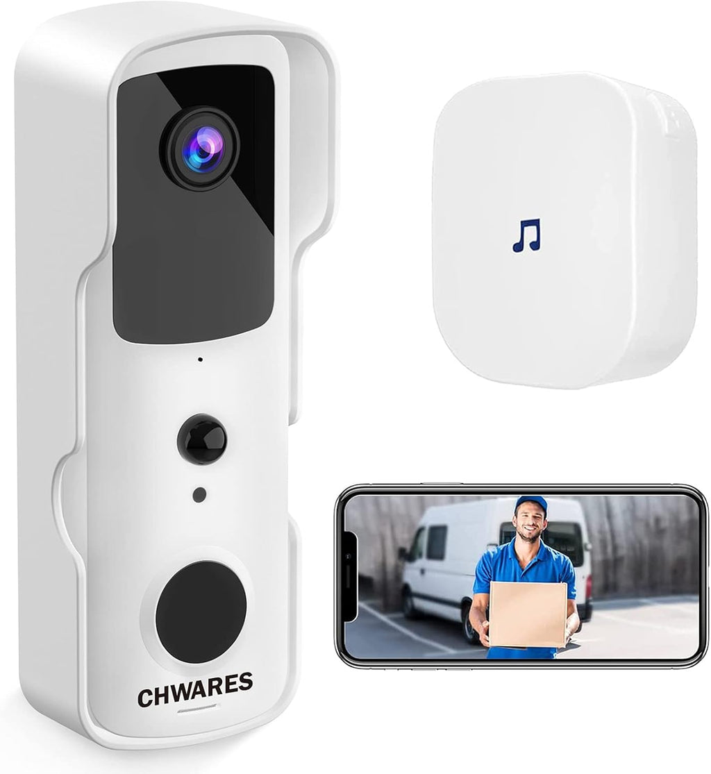 White Video Doorbell Camera 2 Pack with Chime V822974