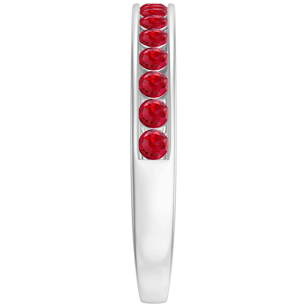 925 Sterling Silver Channel Setting Ruby Ring S352