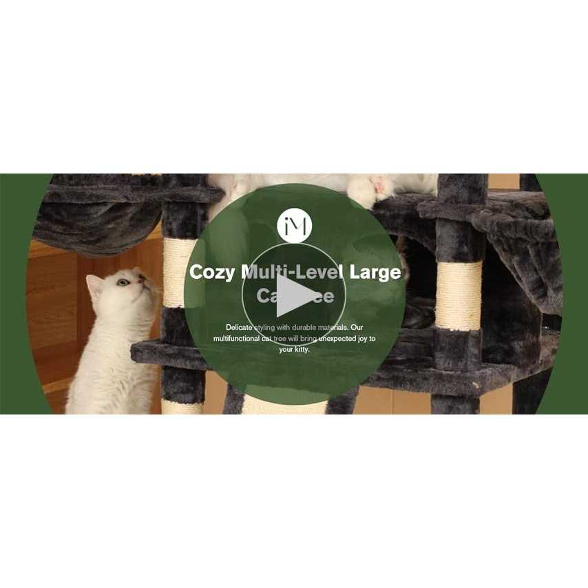 68 Inches Multi-Level Cat Tree with Cat Condo J94174