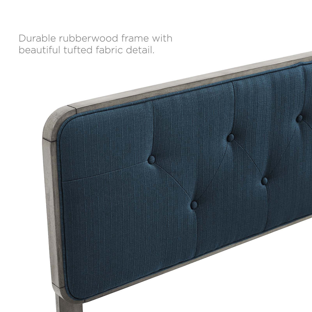 Grey Tufted Fabric Wood Headboard Y24728